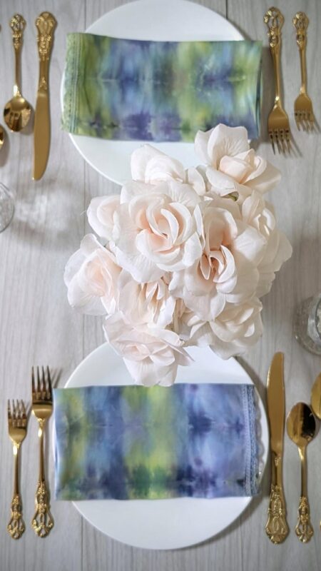 Tie Dyed Cloth Napkin (Winter Colors, Set Of 5)
