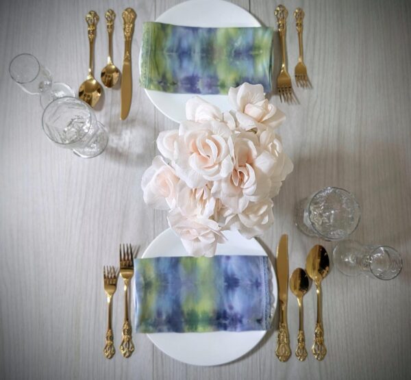 Tie Dyed Cloth Napkin (Winter Colors, Set Of 5) - Image 1
