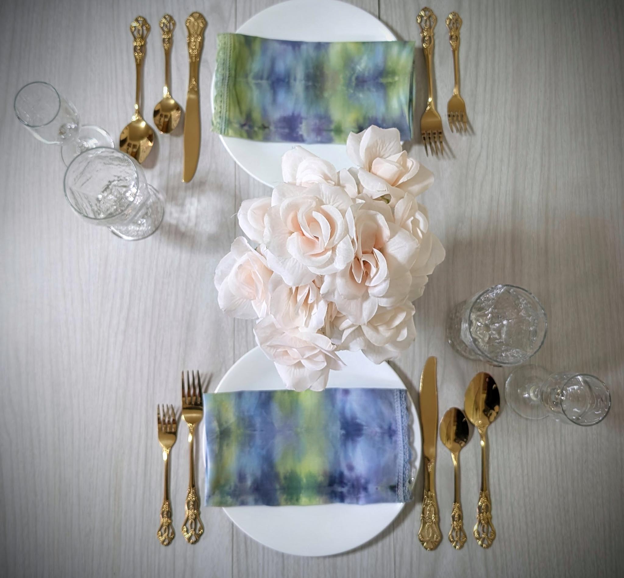 Tie Dyed Cloth Napkin (Winter Colors, Set Of 5) - Image 1