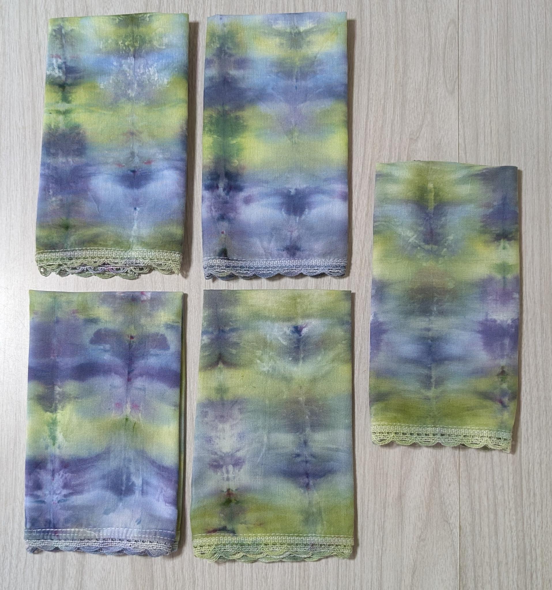 Tie Dyed Cloth Napkin (Winter Colors, Set Of 5) - Image 3
